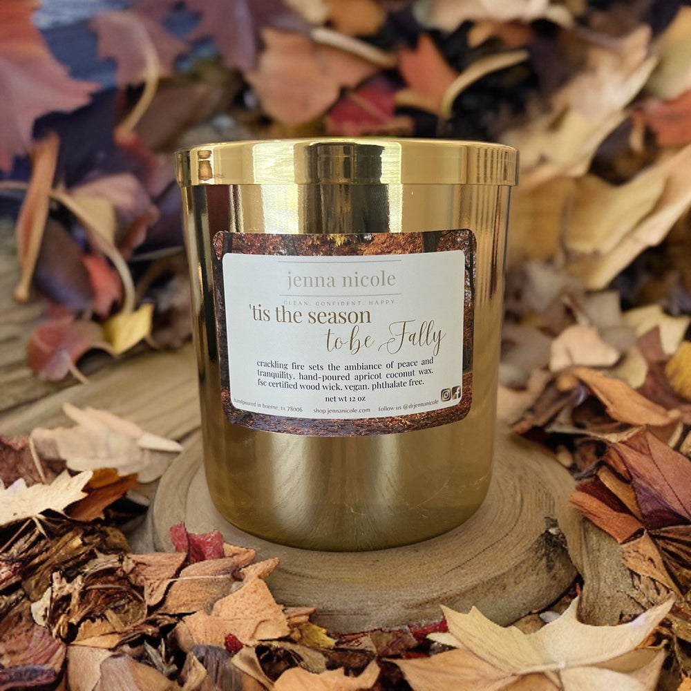 Fallen Leaves 18oz Crackling Wick Candle Double Wood Wick